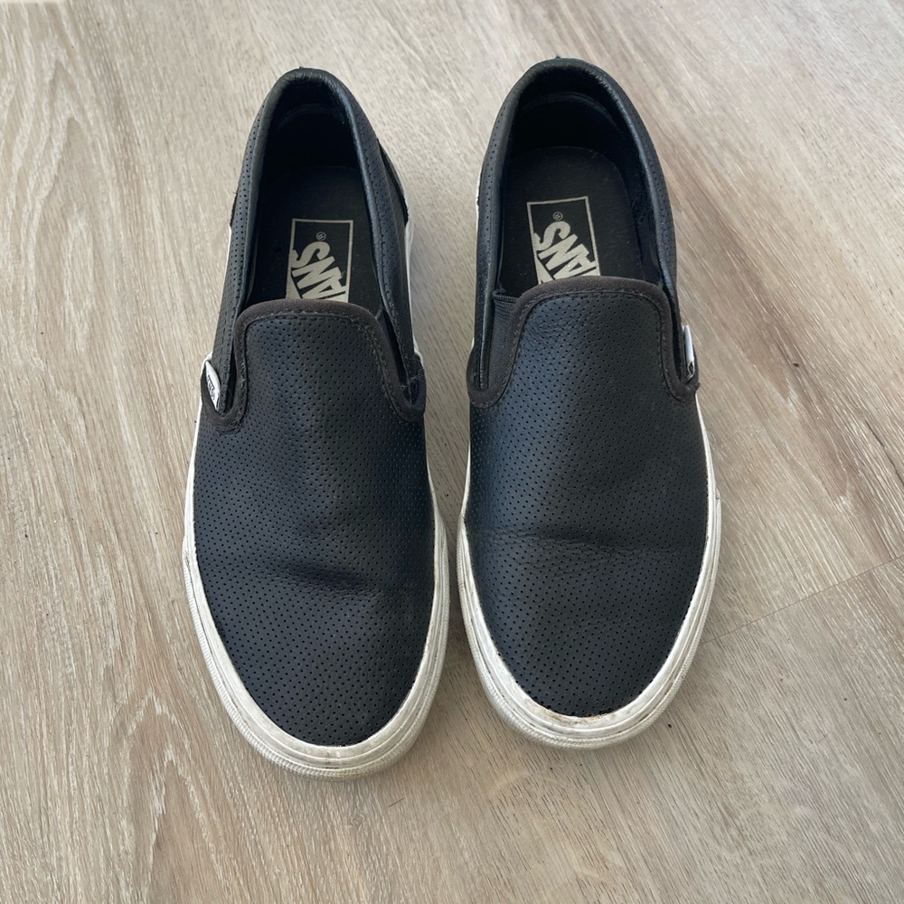 Vans Black Perforated Slip-On Sneakers